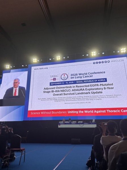 #WCLC26 Presidential Symposium Day 2
#ADAURA: Adjuvant osimertinib — exploratory 8-year O