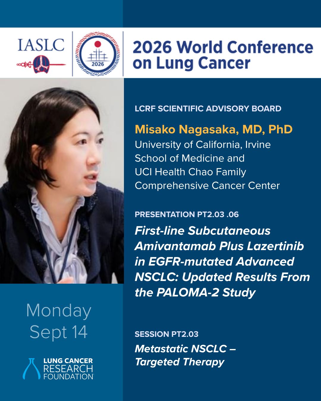 Among those presenting today at the World Conference on Lung Cancer in Seoul, South Korea: