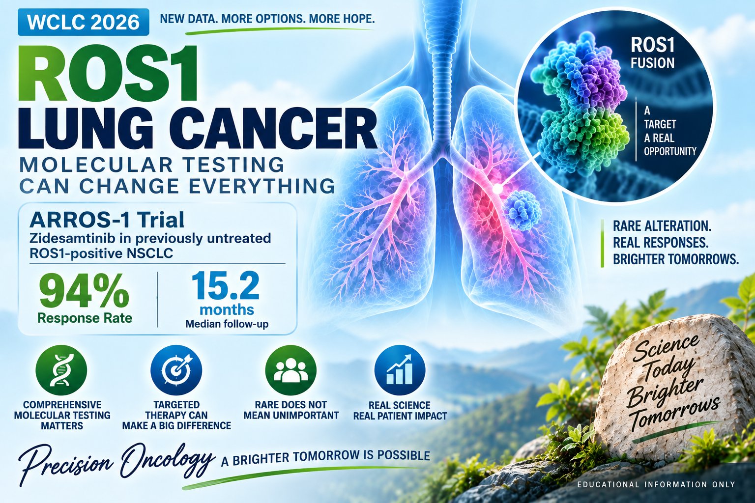 ROS1 lung cancer shows why molecular testing can change everything.
In ARROS 1, zidesamti