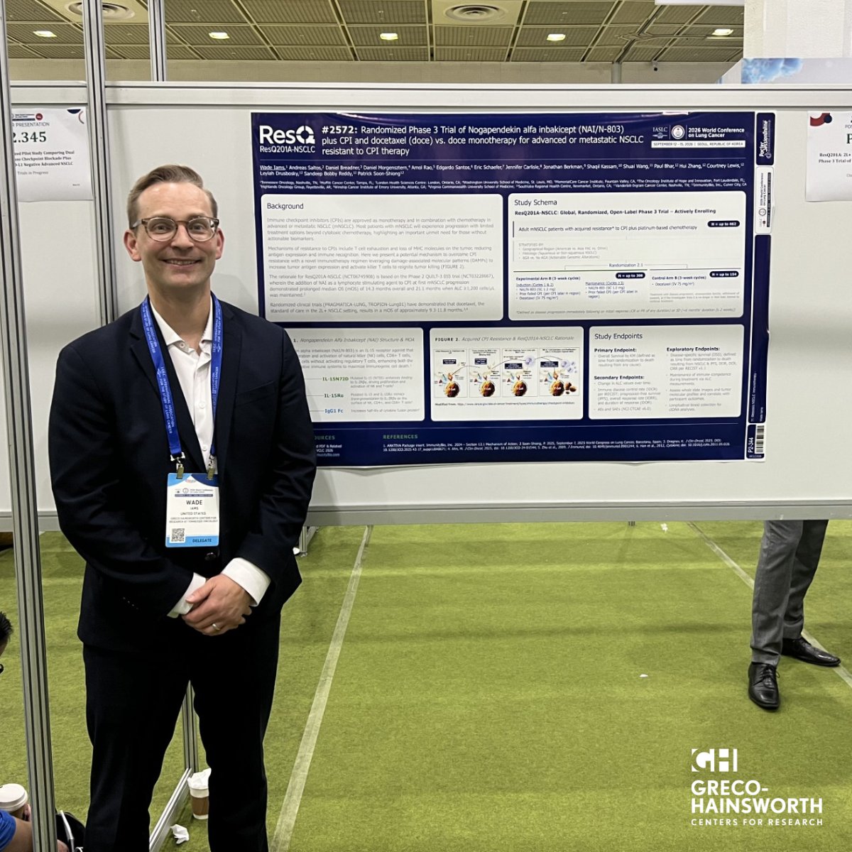 Dr. @WadeIams, Director of Lung Cancer Research, represented GHCR at #WCLC26 in Seoul! 🌎