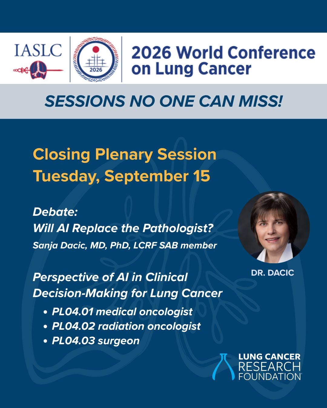 #WCLC26 Day 4, Sept. 15: The closing plenary session will focus on artificial intelligence