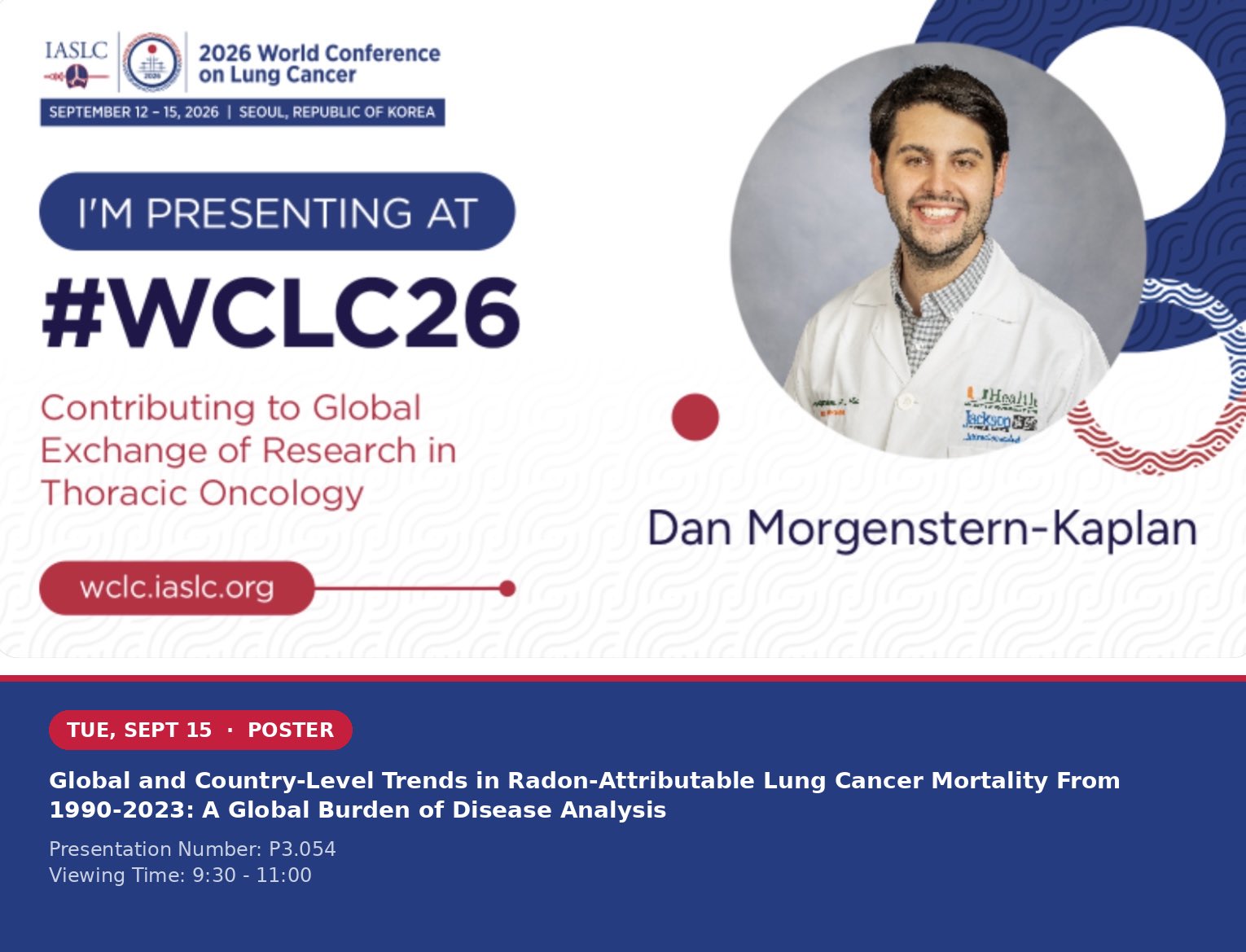 New at #WCLC26 34-year global trends in radon-attributable lung cancer mortality. Men's ra