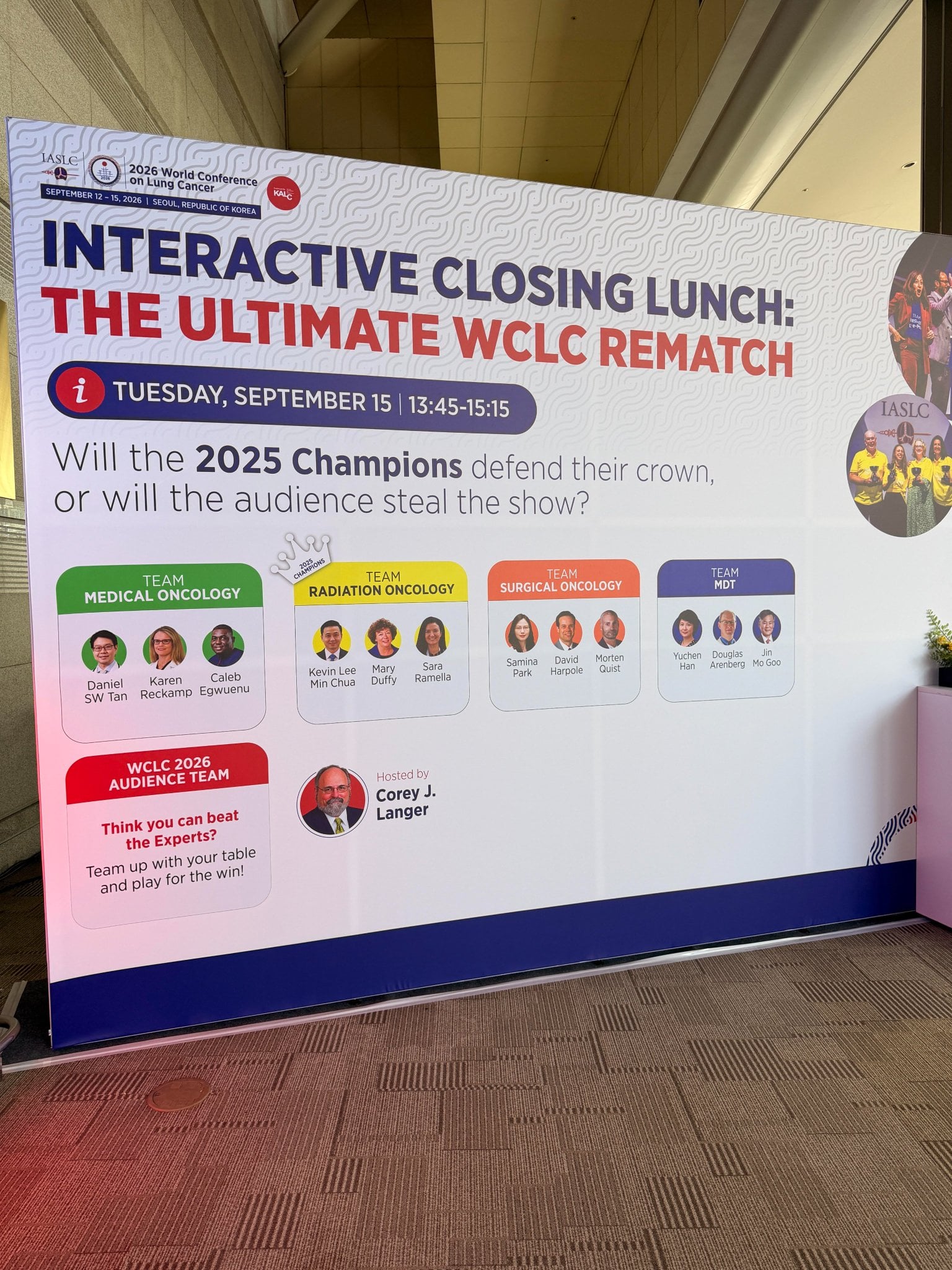 🏆 The rematch is ON!
Join us for the Interactive Closing Lunch: The Ultimate WCLC Rematch