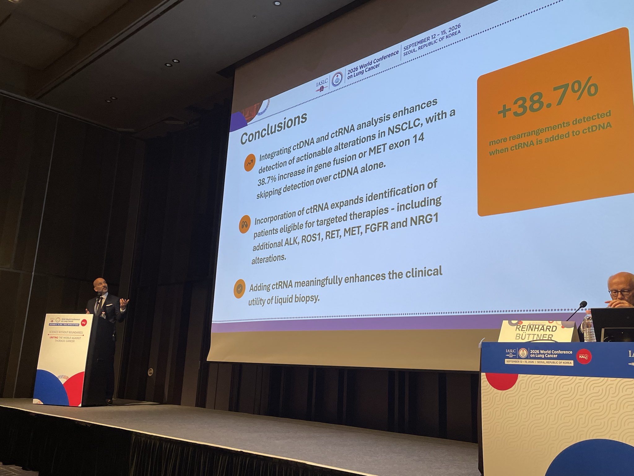@GlopesMd at #WCLC26 on pairing #ctRNA with #ctDNA in NSCLC.
The RNA layer added 38.7% mo