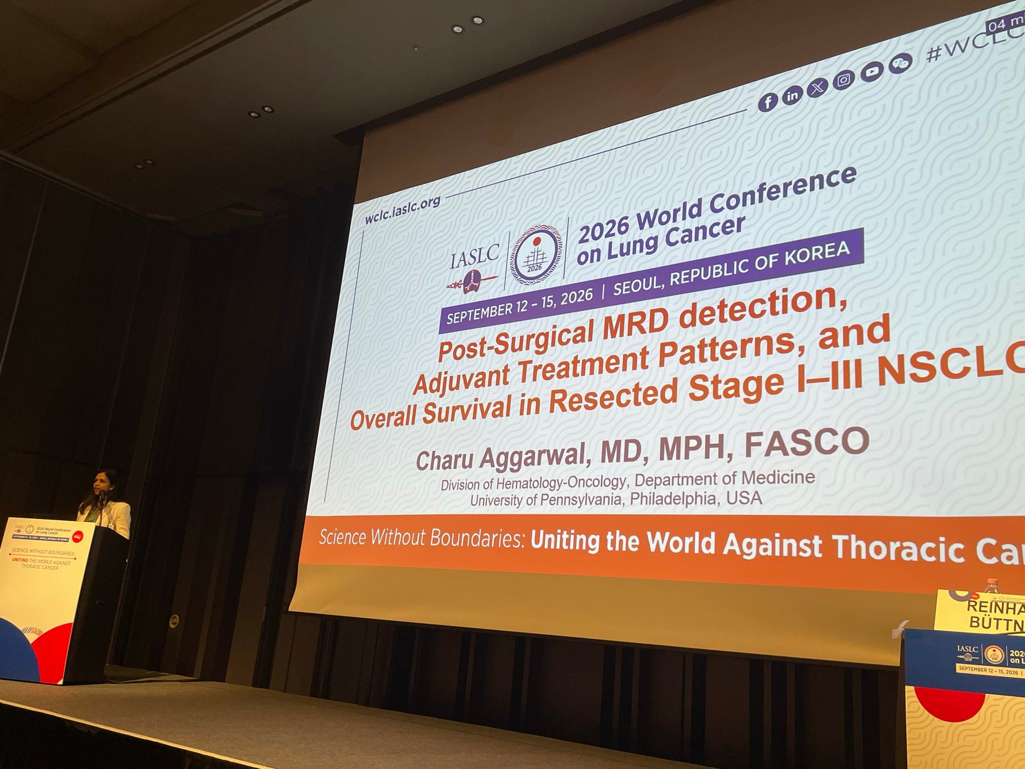 @CharuAggarwalMD at #WCLC26
Post-surgical #ctDNA #MRD is becoming a real risk stratifier