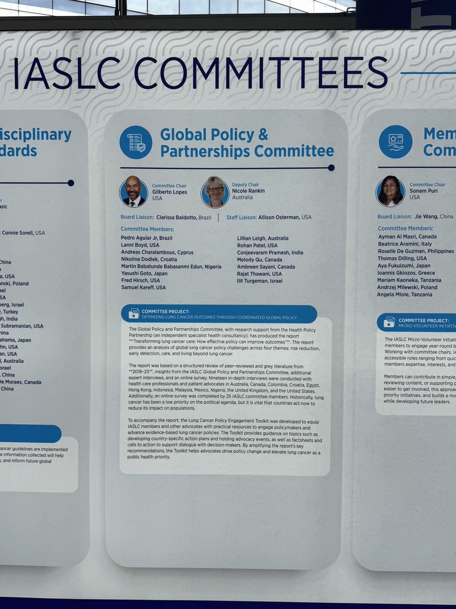 Such an honor to represent @MCWRadOnc at @IASLC as a member of the Global Policy and Partn