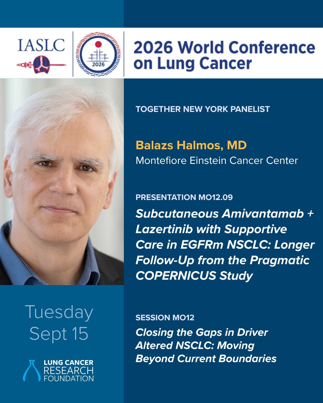 Among those presenting today at the World Conference on Lung Cancer in Seoul, South Korea: