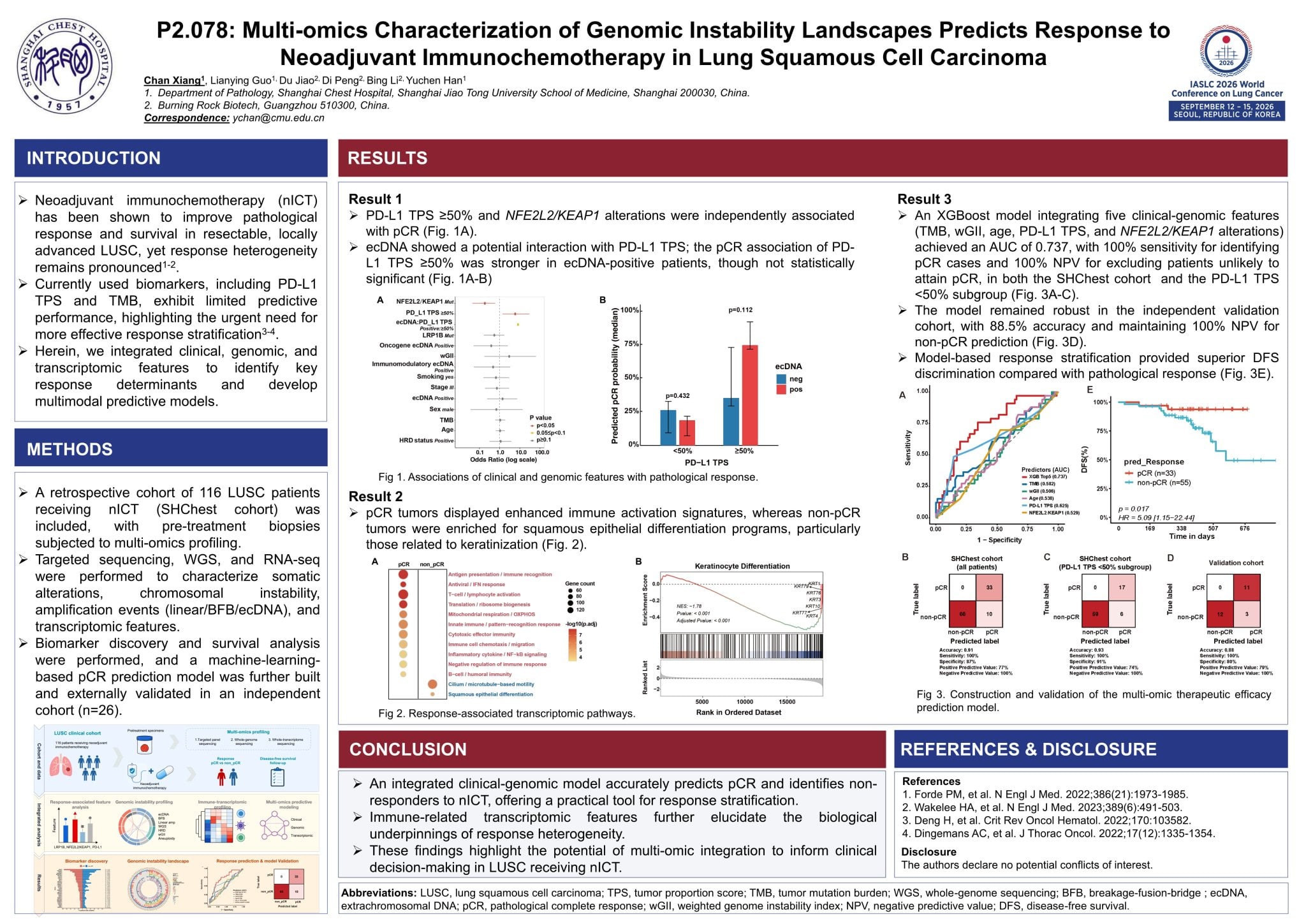 #WCLC2026 | Can multi-omics predict neoadjuvant response in LUSC?
An OncoScreen®Plus & WT